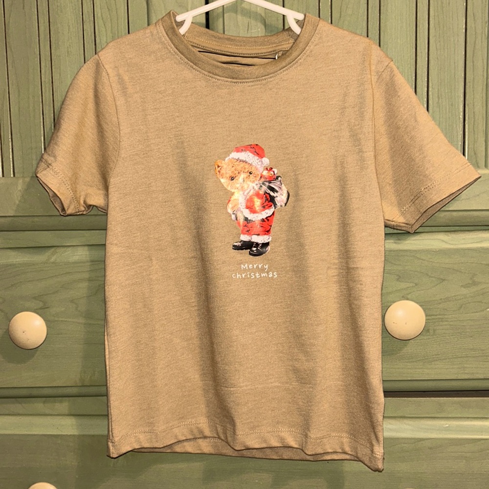 Cactus Boys 5/6 Merry Christmas Santa Teddy Bear Top